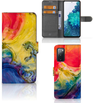 B2Ctelecom GSM Hoesje Samsung Galaxy S20FE Wallet Book Case Watercolor Dark