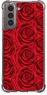 B2Ctelecom GSM Hoesje Samsung Galaxy S21 Anti Shock Case met transparante rand Red Roses