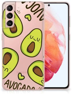 B2Ctelecom GSM Hoesje Samsung Galaxy S21 Backcase TPU Siliconen Hoesje Transparant Avocado Singing