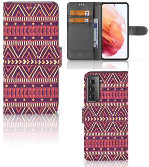 B2Ctelecom GSM Hoesje Samsung Galaxy S21 Bookcase Aztec Purple