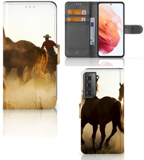 B2Ctelecom GSM Hoesje Samsung Galaxy S21 Bookcase Cowboy