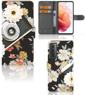 B2Ctelecom GSM Hoesje Samsung Galaxy S21 Bookcover Vintage Camera