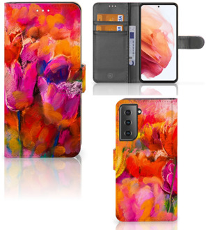 B2Ctelecom GSM Hoesje Samsung Galaxy S21 Cover met Tekst Tulips