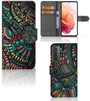 B2Ctelecom GSM Hoesje Samsung Galaxy S21 Flip Case Aztec