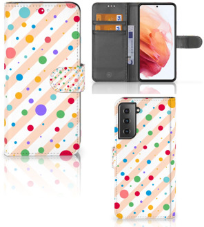 B2Ctelecom GSM Hoesje Samsung Galaxy S21 Flip Cover Dots