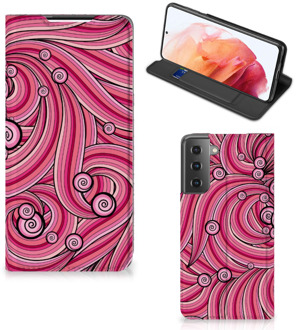 B2Ctelecom GSM Hoesje Samsung Galaxy S21 Foto Hoesje ontwerpen Swirl Pink