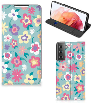 B2Ctelecom GSM Hoesje Samsung Galaxy S21 Fotohoesje ontwerpen Flower Power