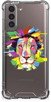 B2Ctelecom GSM Hoesje Samsung Galaxy S21 Leuk TPU Back Cover met transparante rand Lion Color