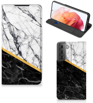 B2Ctelecom GSM Hoesje Samsung Galaxy S21 Mobiel Case Marble White Black