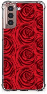 B2Ctelecom GSM Hoesje Samsung Galaxy S21 Plus Anti Shock Case met transparante rand Red Roses