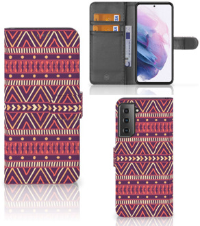 B2Ctelecom GSM Hoesje Samsung Galaxy S21 Plus Bookcase Aztec Purple