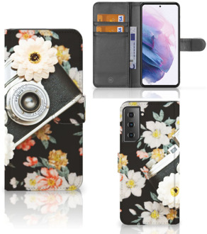 B2Ctelecom GSM Hoesje Samsung Galaxy S21 Plus Bookcover Vintage Camera