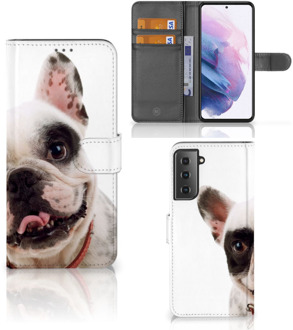 B2Ctelecom GSM Hoesje Samsung Galaxy S21 Plus Bookstyle Case Franse Bulldog