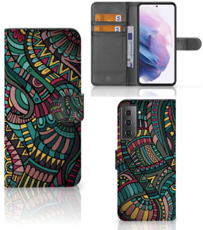 B2Ctelecom GSM Hoesje Samsung Galaxy S21 Plus Flip Case Aztec