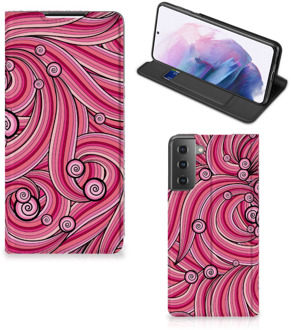 B2Ctelecom GSM Hoesje Samsung Galaxy S21 Plus Foto Hoesje ontwerpen Swirl Pink