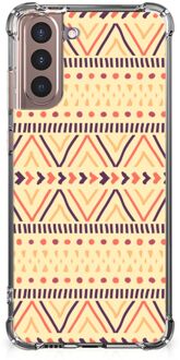 B2Ctelecom GSM Hoesje Samsung Galaxy S21 Plus GSM Hoesje met doorzichtige rand Aztec Yellow