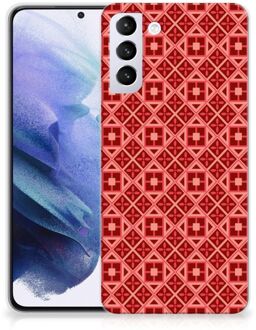 B2Ctelecom GSM Hoesje Samsung Galaxy S21 Plus Hoesje met Tekst Batik Red