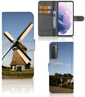 B2Ctelecom GSM Hoesje Samsung Galaxy S21 Plus Mobiel Bookcase Molen