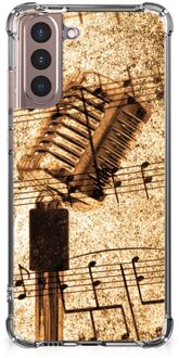 B2Ctelecom GSM Hoesje Samsung Galaxy S21 Plus Siliconen Back Cover met transparante rand Bladmuziek