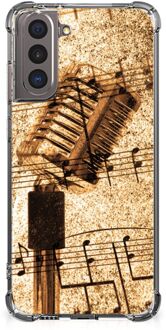 B2Ctelecom GSM Hoesje Samsung Galaxy S21 Siliconen Back Cover met transparante rand Bladmuziek