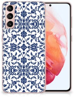 B2Ctelecom GSM Hoesje Samsung Galaxy S21 Trendy Telefoonhoesjes Flower Blue