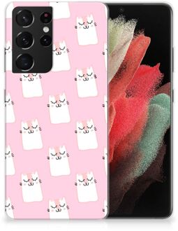 B2Ctelecom GSM Hoesje Samsung Galaxy S21 Ultra Beschermhoesje Sleeping Cats