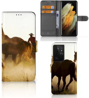 B2Ctelecom GSM Hoesje Samsung Galaxy S21 Ultra Bookcase Cowboy