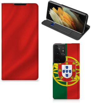 B2Ctelecom GSM Hoesje Samsung Galaxy S21 Ultra Bookcase Portugese Vlag