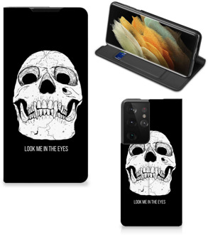 B2Ctelecom GSM Hoesje Samsung Galaxy S21 Ultra Bookcase Skull Eyes