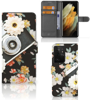 B2Ctelecom GSM Hoesje Samsung Galaxy S21 Ultra Bookcover Vintage Camera