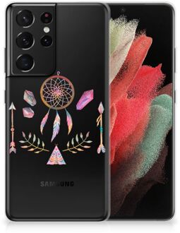 B2Ctelecom GSM Hoesje Samsung Galaxy S21 Ultra Bumper Hoesje Doorzichtig Boho Dreamcatcher