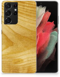 B2Ctelecom GSM Hoesje Samsung Galaxy S21 Ultra Cover Case Licht Hout