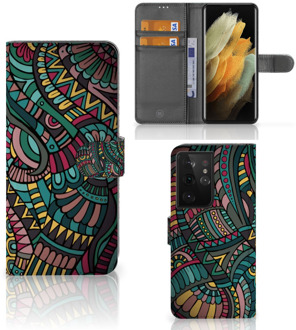 B2Ctelecom GSM Hoesje Samsung Galaxy S21 Ultra Flip Case Aztec