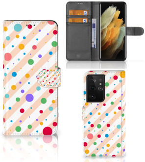 B2Ctelecom GSM Hoesje Samsung Galaxy S21 Ultra Flip Cover Dots