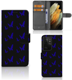 B2Ctelecom GSM Hoesje Samsung Galaxy S21 Ultra Flipcase Vlinder Patroon