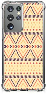 B2Ctelecom GSM Hoesje Samsung Galaxy S21 Ultra GSM Hoesje met doorzichtige rand Aztec Yellow