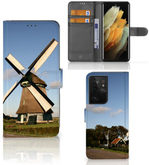 B2Ctelecom GSM Hoesje Samsung Galaxy S21 Ultra Mobiel Bookcase Molen