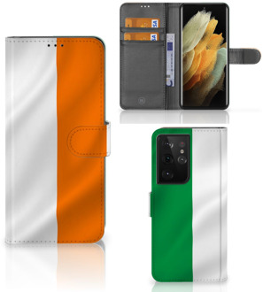 B2Ctelecom GSM Hoesje Samsung Galaxy S21 Ultra Telefoonhoesje met Pasjeshouder Ierland