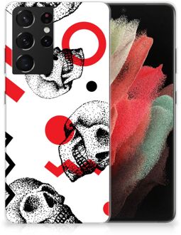 B2Ctelecom GSM Hoesje Samsung Galaxy S21 Ultra TPU Bumper Skull Red