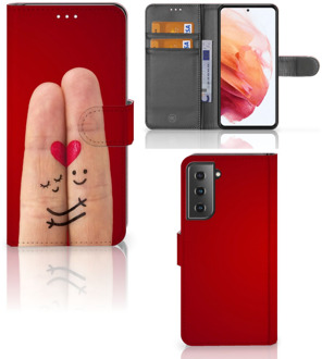 B2Ctelecom GSM Hoesje Samsung Galaxy S21 Wallet Book Case Cadeau voor Vrouw Liefde