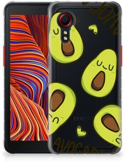 B2Ctelecom GSM Hoesje Samsung Galaxy Xcover 5 Backcase TPU Siliconen Hoesje Transparant Avocado Singing