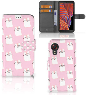 B2Ctelecom GSM Hoesje Samsung Galaxy Xcover 5 Bookcase Valentijn Cadeaus Sleeping Cats