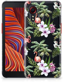 B2Ctelecom GSM Hoesje Samsung Galaxy Xcover 5 Doorzichtig Hoesje Flamingo Palms