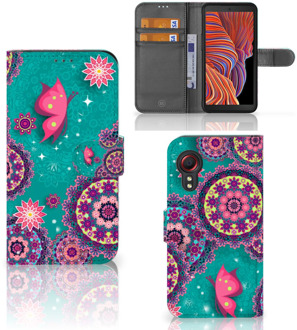 B2Ctelecom GSM Hoesje Samsung Galaxy Xcover 5 Flipcase Cirkels en Vlinders