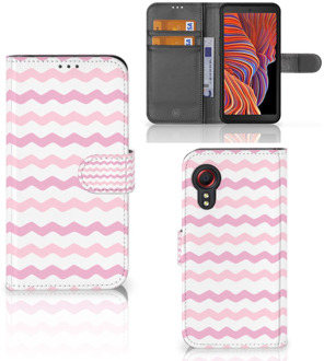 B2Ctelecom GSM Hoesje Samsung Galaxy Xcover 5 Hoesje ontwerpen Waves Roze