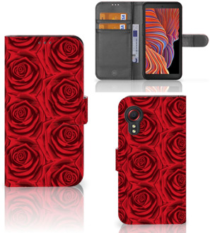 B2Ctelecom GSM Hoesje Samsung Galaxy Xcover 5 Mobiel Bookcase Red Roses