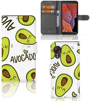 B2Ctelecom GSM Hoesje Samsung Galaxy Xcover 5 Mobiel Bookcase Valentijn Cadeautje Haar Avocado Singing