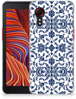 B2Ctelecom GSM Hoesje Samsung Galaxy Xcover 5 Trendy Telefoonhoesjes Flower Blue