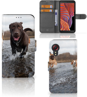 B2Ctelecom GSM Hoesje Samsung Galaxy Xcover 5 Wallet Book Case Honden Labrador