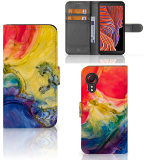 B2Ctelecom GSM Hoesje Samsung Galaxy Xcover 5 Wallet Book Case Watercolor Dark